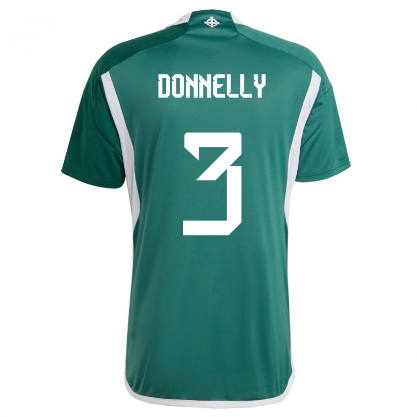 Férfi Észak-Írország Aaron Donnelly #3 Zöld Hazai Jersey 24-26 Mez Póló Ing