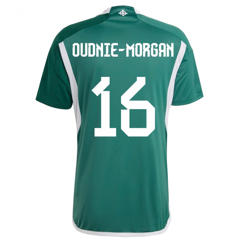 Férfi Észak-Írország Rio Oudnie-Morgan #16 Zöld Hazai Jersey 24-26 Mez Póló Ing