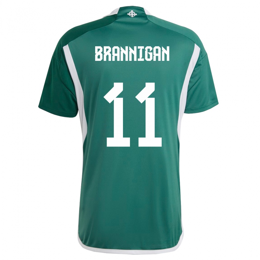 Férfi Észak-Írország Cole Brannigan #11 Zöld Hazai Jersey 24-26 Mez Póló Ing