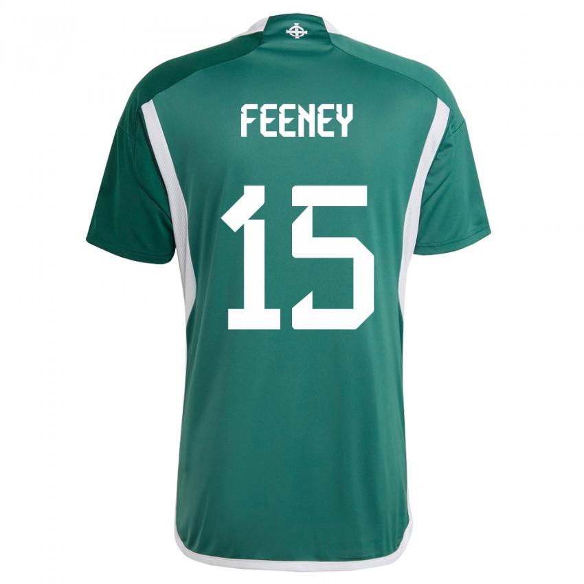 Férfi Észak-Írország George Feeney #15 Zöld Hazai Jersey 24-26 Mez Póló Ing