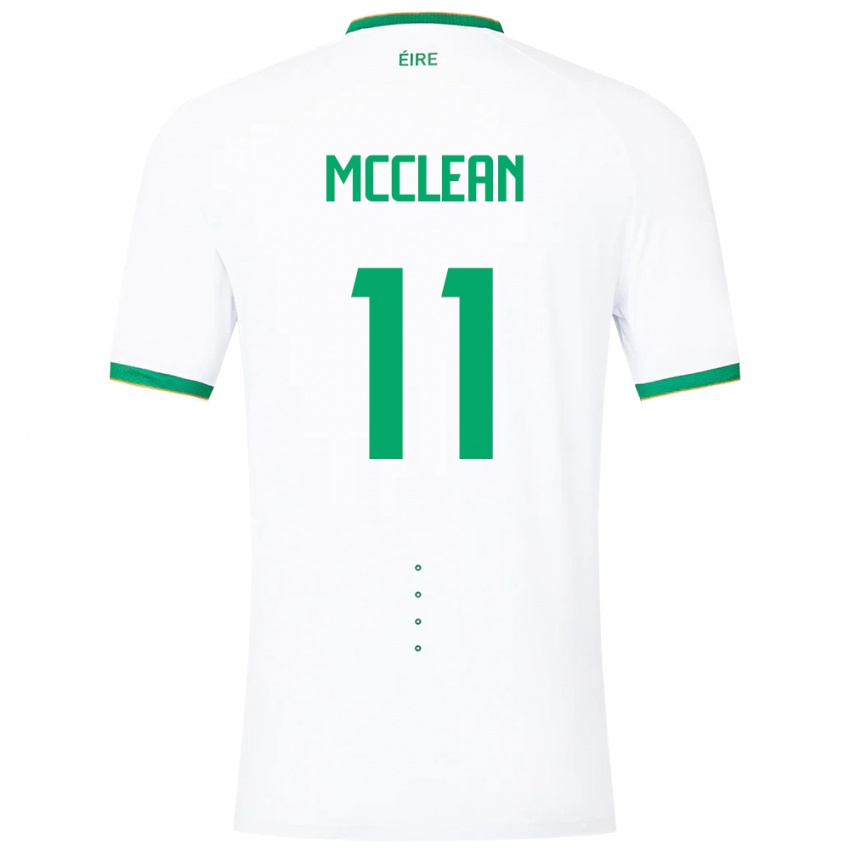 Férfi Ír-Sziget James Mcclean #11 Fehér Idegenbeli Jersey 24-26 Mez Póló Ing