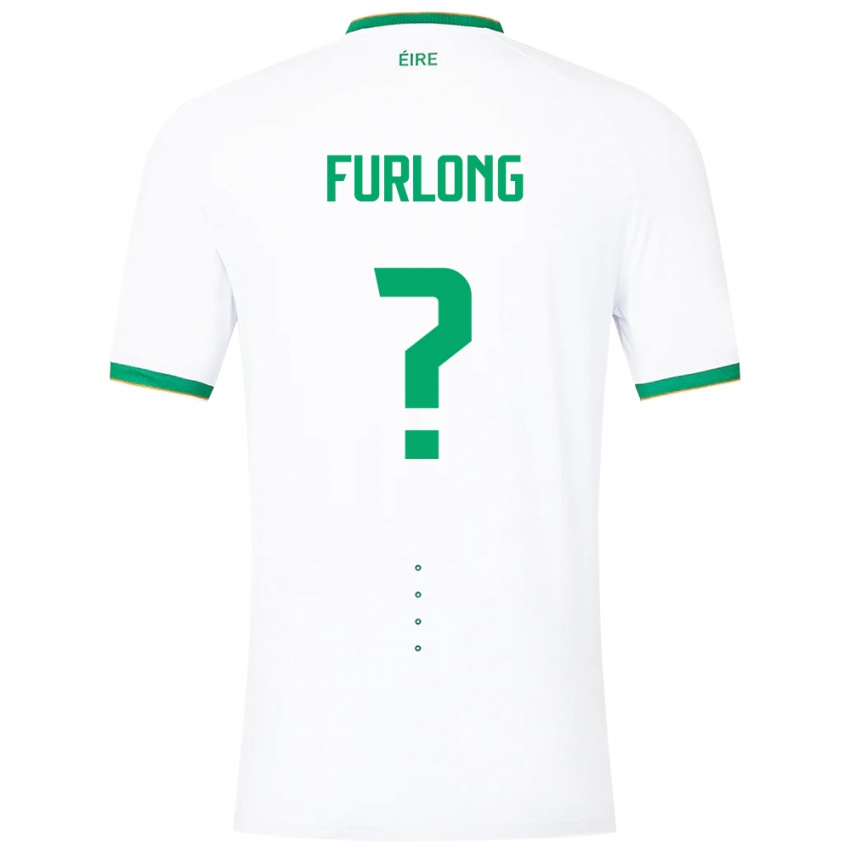 Férfi Ír-Sziget James Furlong #0 Fehér Idegenbeli Jersey 24-26 Mez Póló Ing