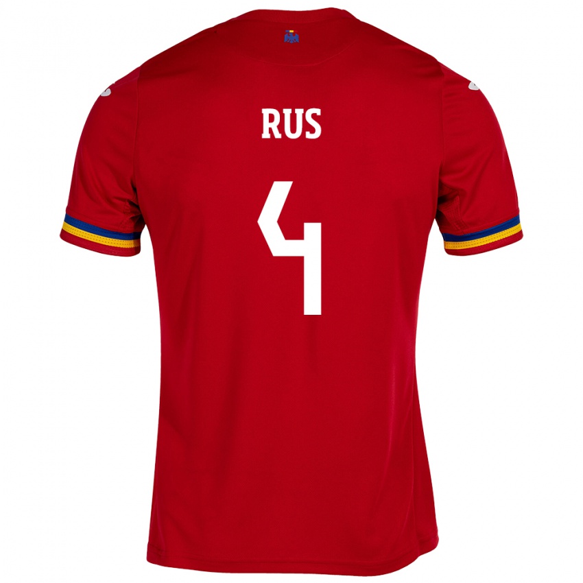 Férfi Románia Adrian Rus #4 Piros Idegenbeli Jersey 24-26 Mez Póló Ing