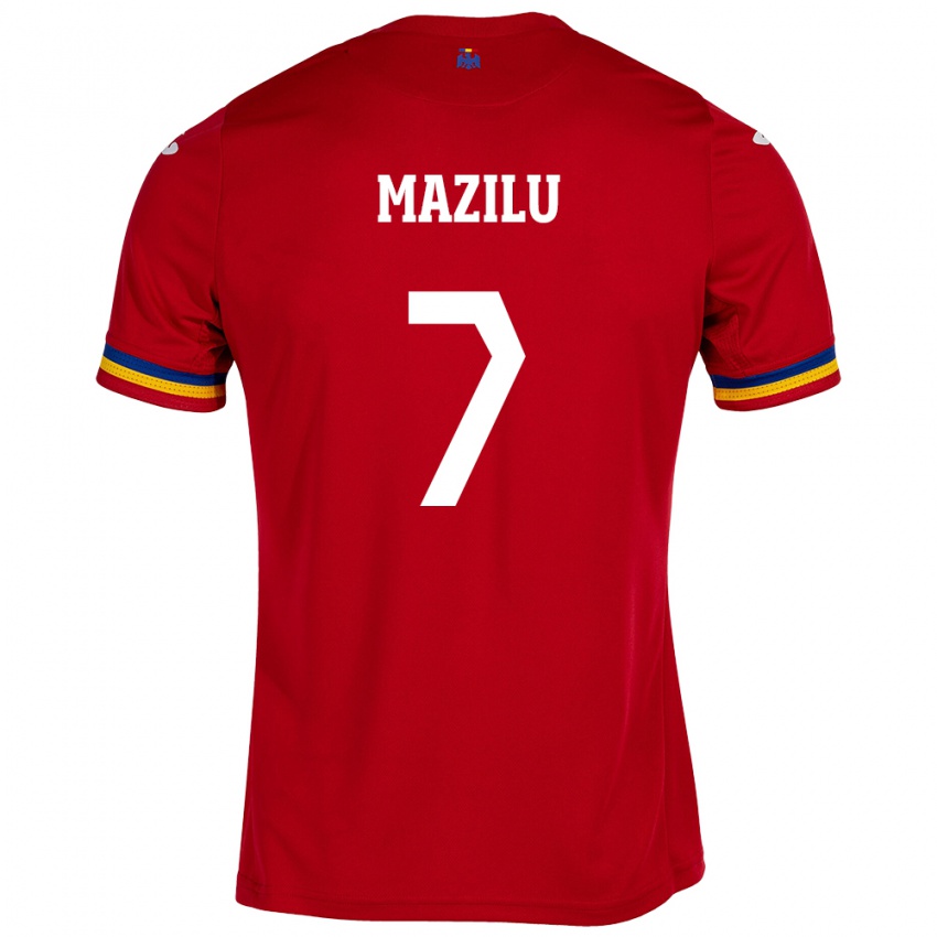 Férfi Románia Adrian Mazilu #7 Piros Idegenbeli Jersey 24-26 Mez Póló Ing