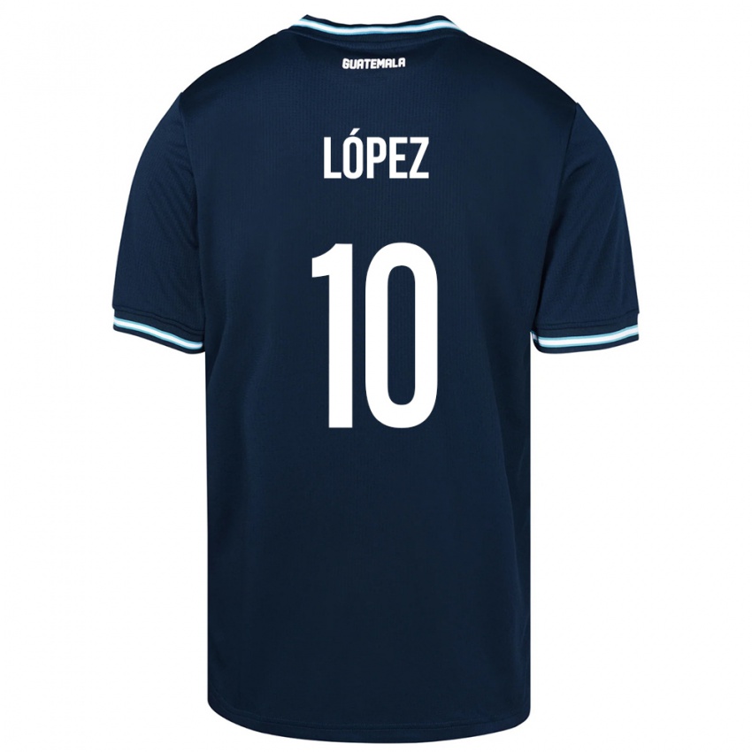 Férfi Guatemala Antonio López #10 Kék Idegenbeli Jersey 24-26 Mez Póló Ing