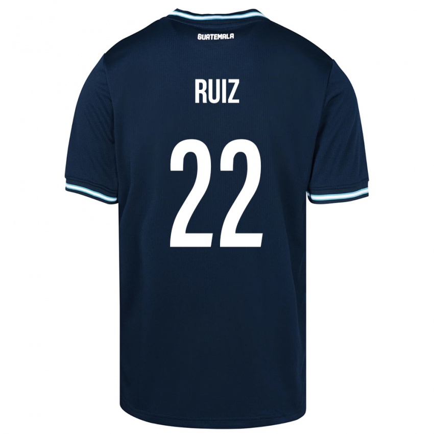 Férfi Guatemala Kevin Ruiz #22 Kék Idegenbeli Jersey 24-26 Mez Póló Ing