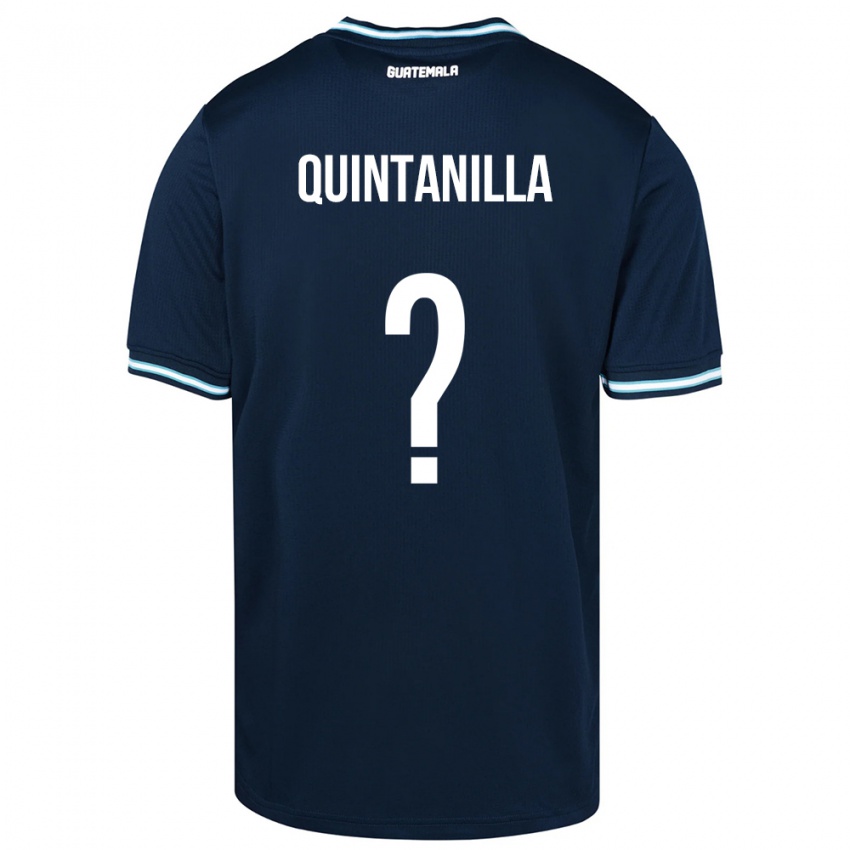 Férfi Guatemala Anayelli Quintanilla #0 Kék Idegenbeli Jersey 24-26 Mez Póló Ing