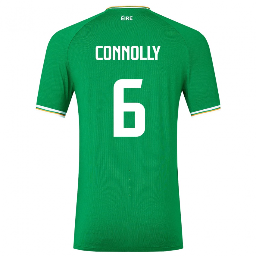 Női Ír-Sziget Megan Connolly #6 Zöld Hazai Jersey 24-26 Mez Póló Ing