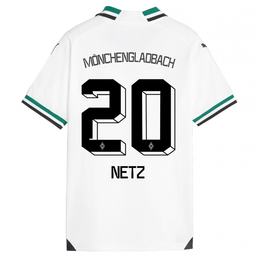Gyermek Luca Netz #20 Fehér Zöld Hazai Jersey 2023/24 Mez Póló Ing