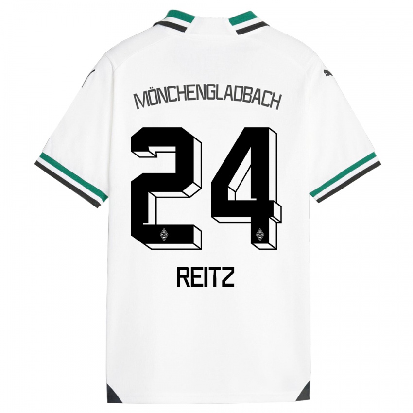 Gyermek Tony Reitz #24 Fehér Zöld Hazai Jersey 2023/24 Mez Póló Ing