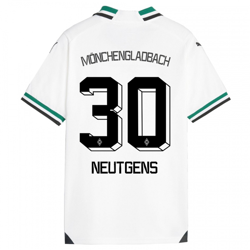 Gyermek Maximilian Neutgens #30 Fehér Zöld Hazai Jersey 2023/24 Mez Póló Ing