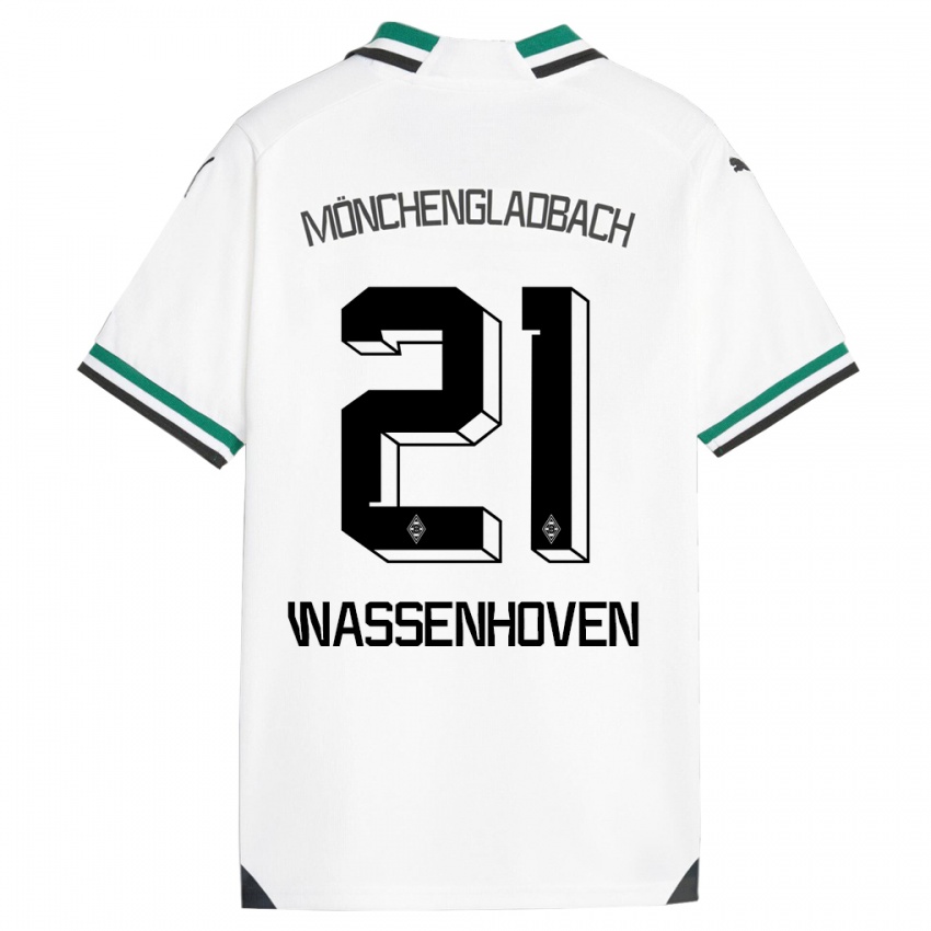 Gyermek Michelle Wassenhoven #21 Fehér Zöld Hazai Jersey 2023/24 Mez Póló Ing