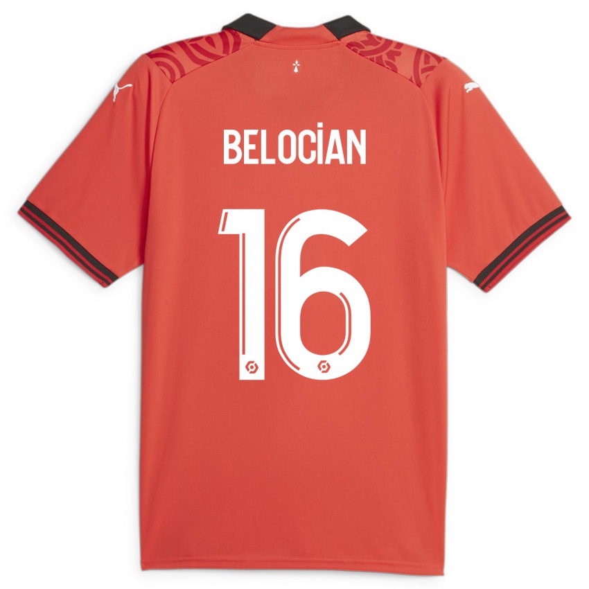 Gyermek Jeanuël Belocian #16 Piros Hazai Jersey 2023/24 Mez Póló Ing