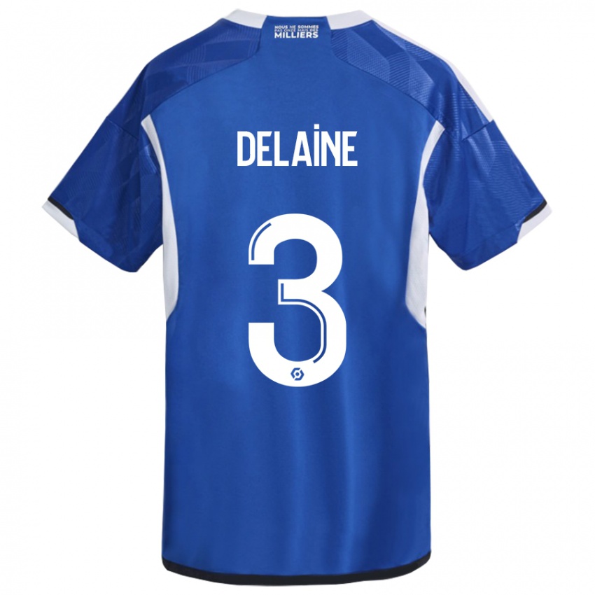 Gyermek Thomas Delaine #3 Kék Hazai Jersey 2023/24 Mez Póló Ing