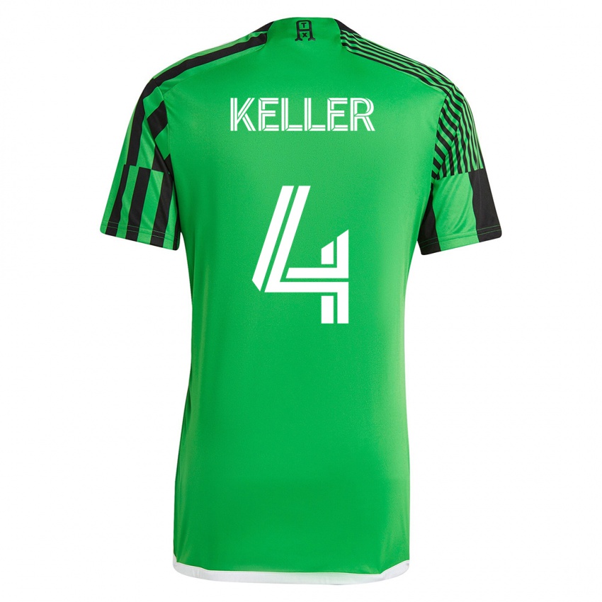 Gyermek Kipp Keller #4 Zöld Fekete Hazai Jersey 2023/24 Mez Póló Ing