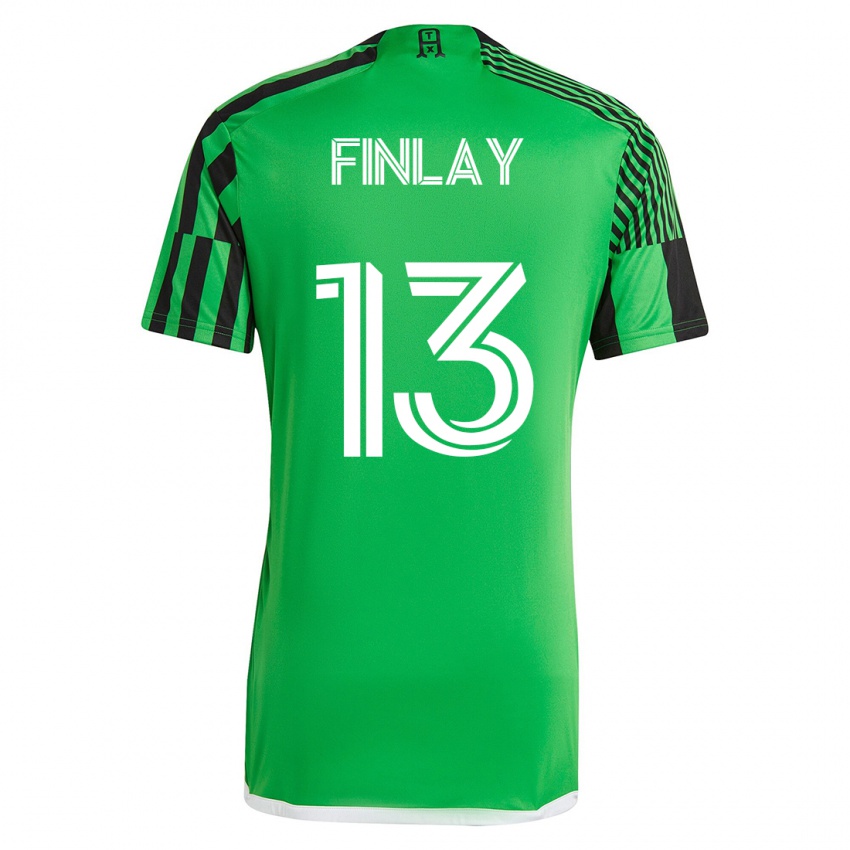 Gyermek Ethan Finlay #13 Zöld Fekete Hazai Jersey 2023/24 Mez Póló Ing