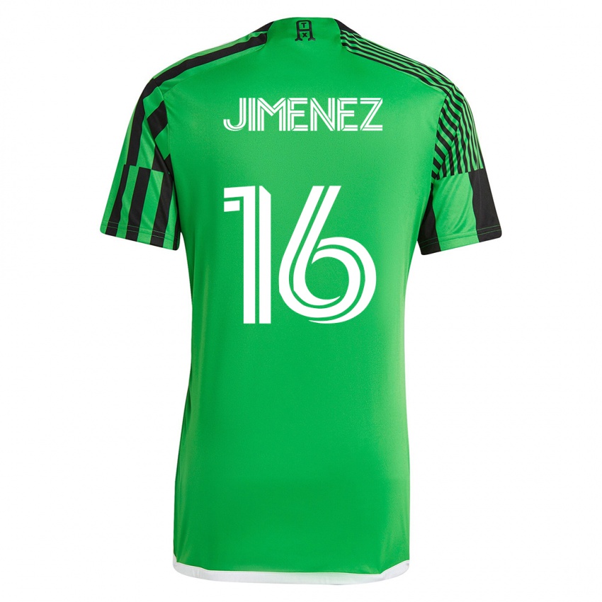 Gyermek Héctor Jiménez #16 Zöld Fekete Hazai Jersey 2023/24 Mez Póló Ing