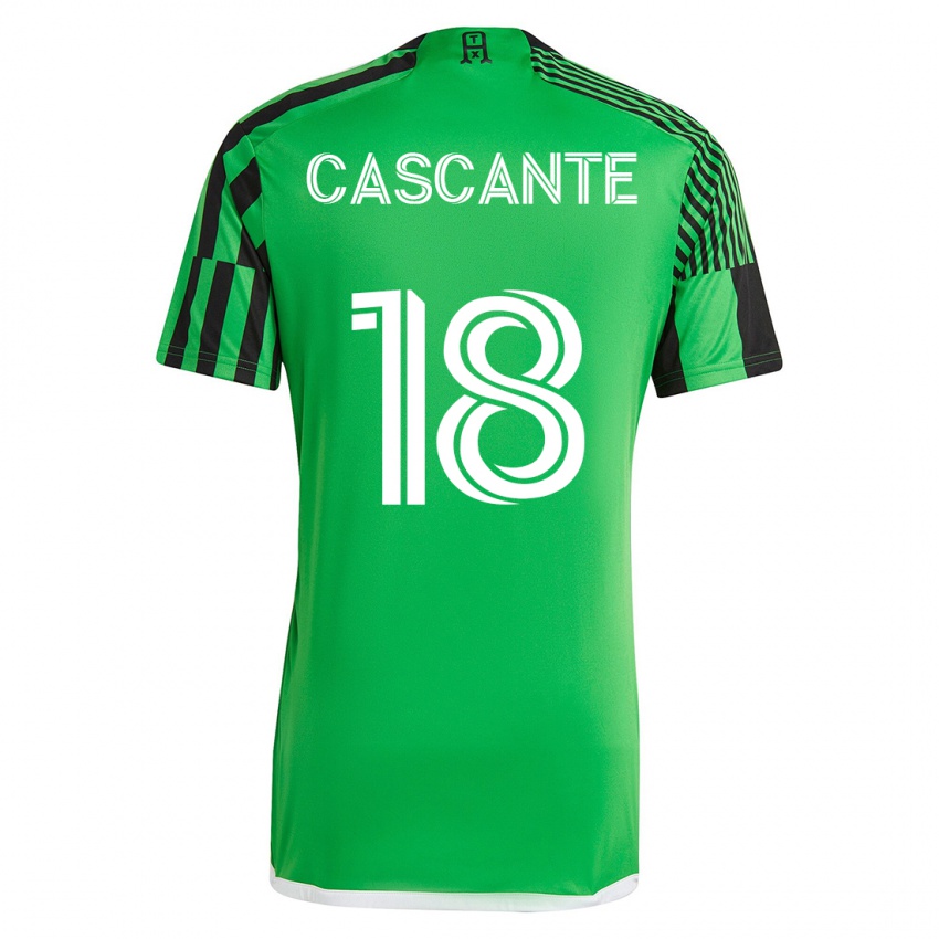 Gyermek Julio Cascante #18 Zöld Fekete Hazai Jersey 2023/24 Mez Póló Ing