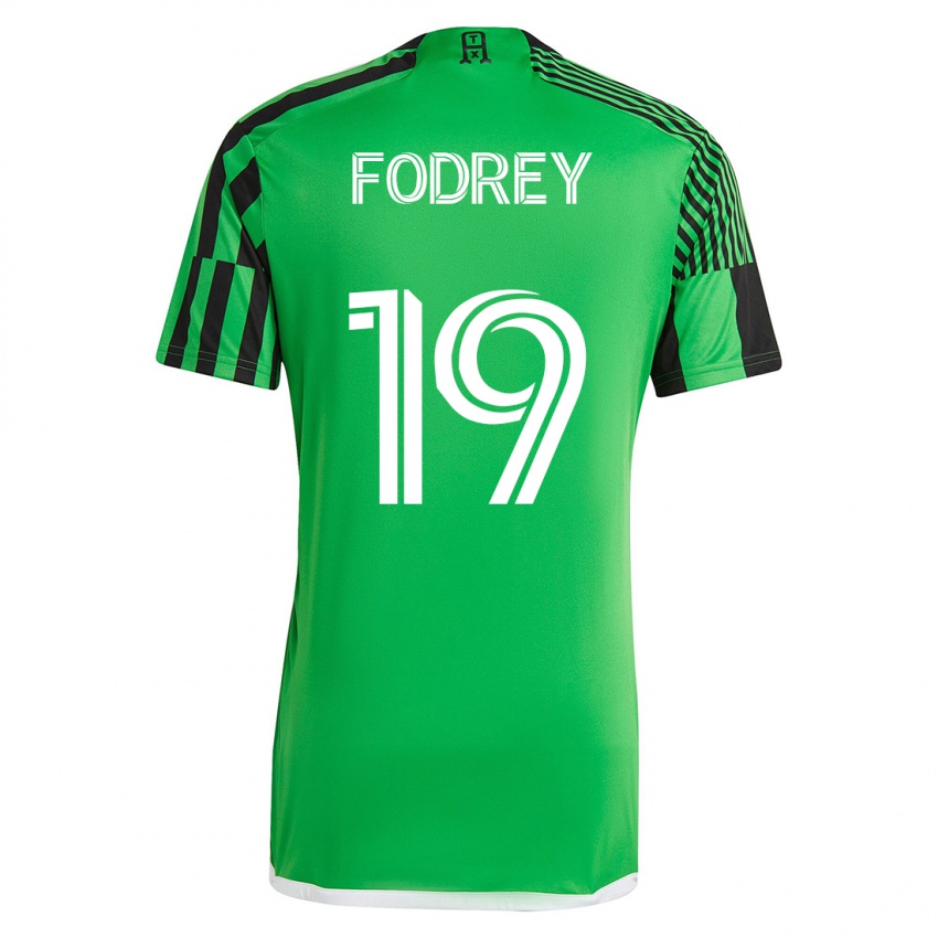 Gyermek Cj Fodrey #19 Zöld Fekete Hazai Jersey 2023/24 Mez Póló Ing