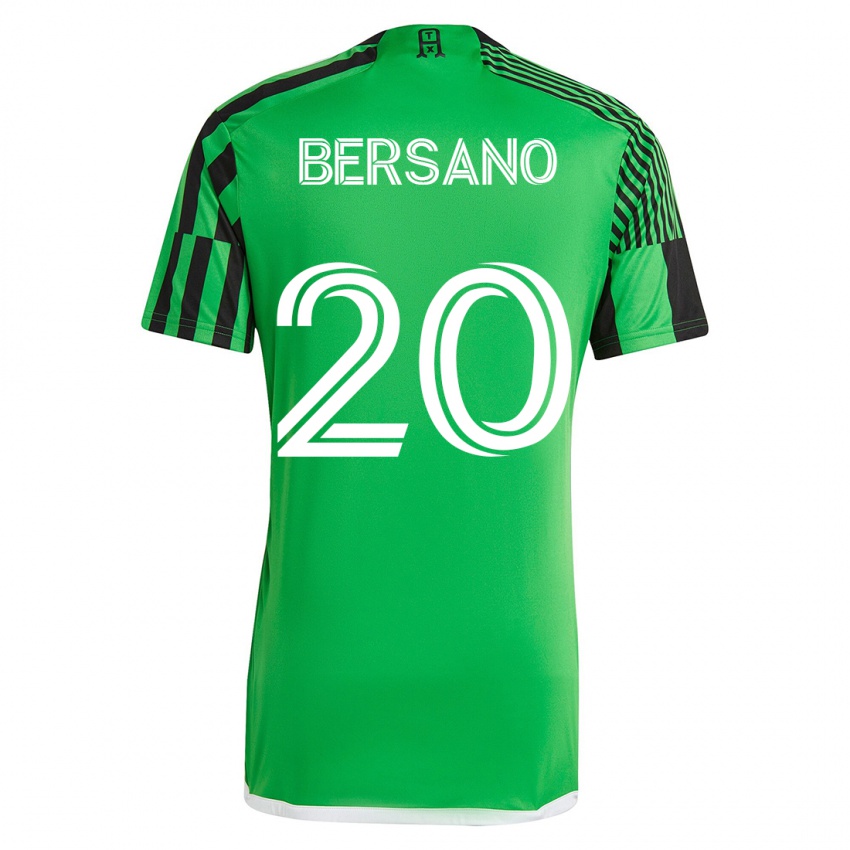 Gyermek Matt Bersano #20 Zöld Fekete Hazai Jersey 2023/24 Mez Póló Ing