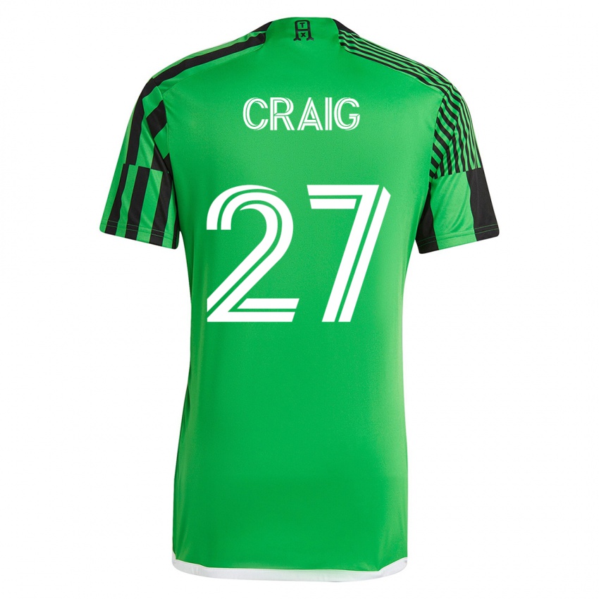 Gyermek Brandan Craig #27 Zöld Fekete Hazai Jersey 2023/24 Mez Póló Ing