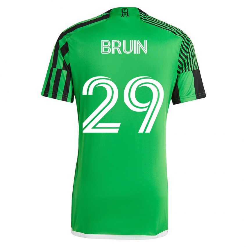 Gyermek Will Bruin #29 Zöld Fekete Hazai Jersey 2023/24 Mez Póló Ing