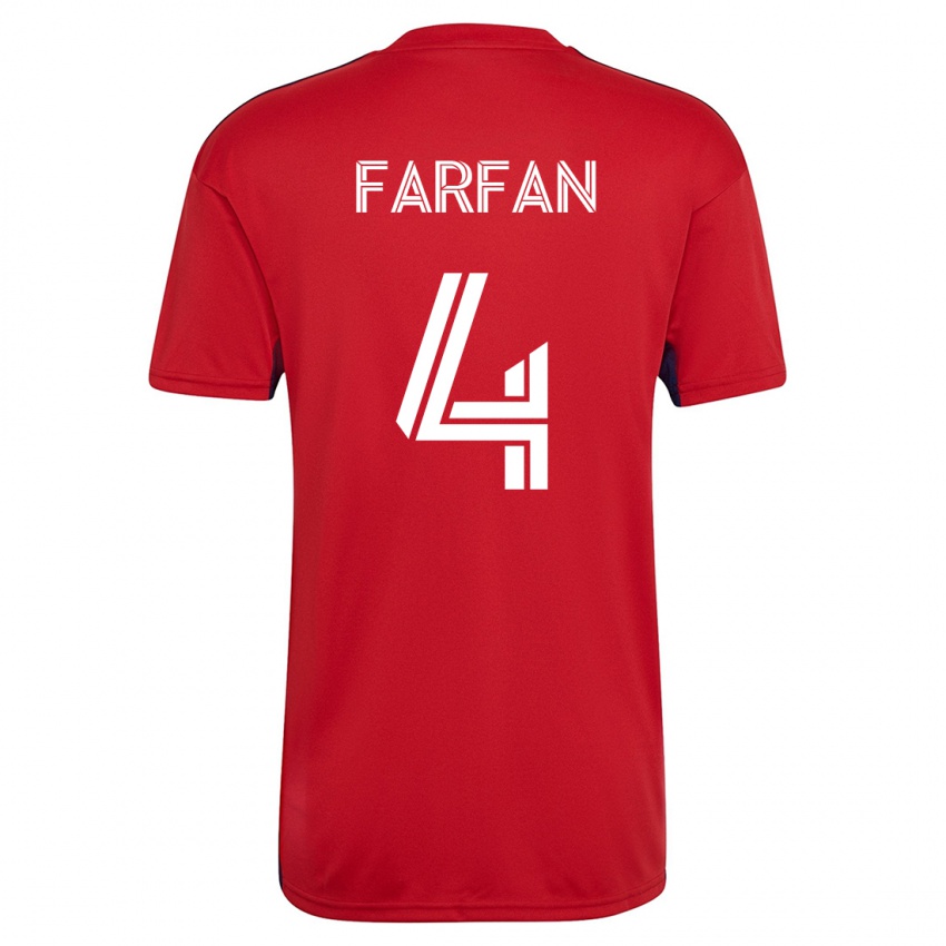 Gyermek Marco Farfán #4 Piros Hazai Jersey 2023/24 Mez Póló Ing