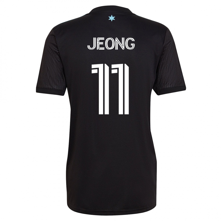 Gyermek Sang-Bin Jeong #11 Fekete Hazai Jersey 2023/24 Mez Póló Ing