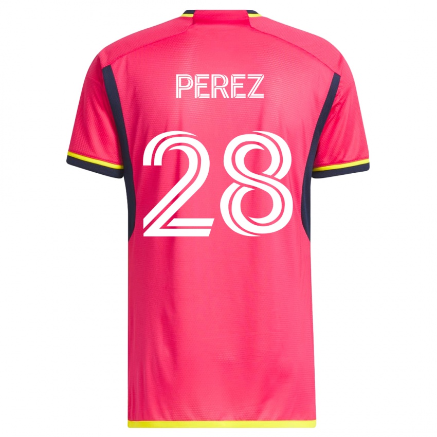 Gyermek Miguel Perez #28 Rózsaszín Hazai Jersey 2023/24 Mez Póló Ing