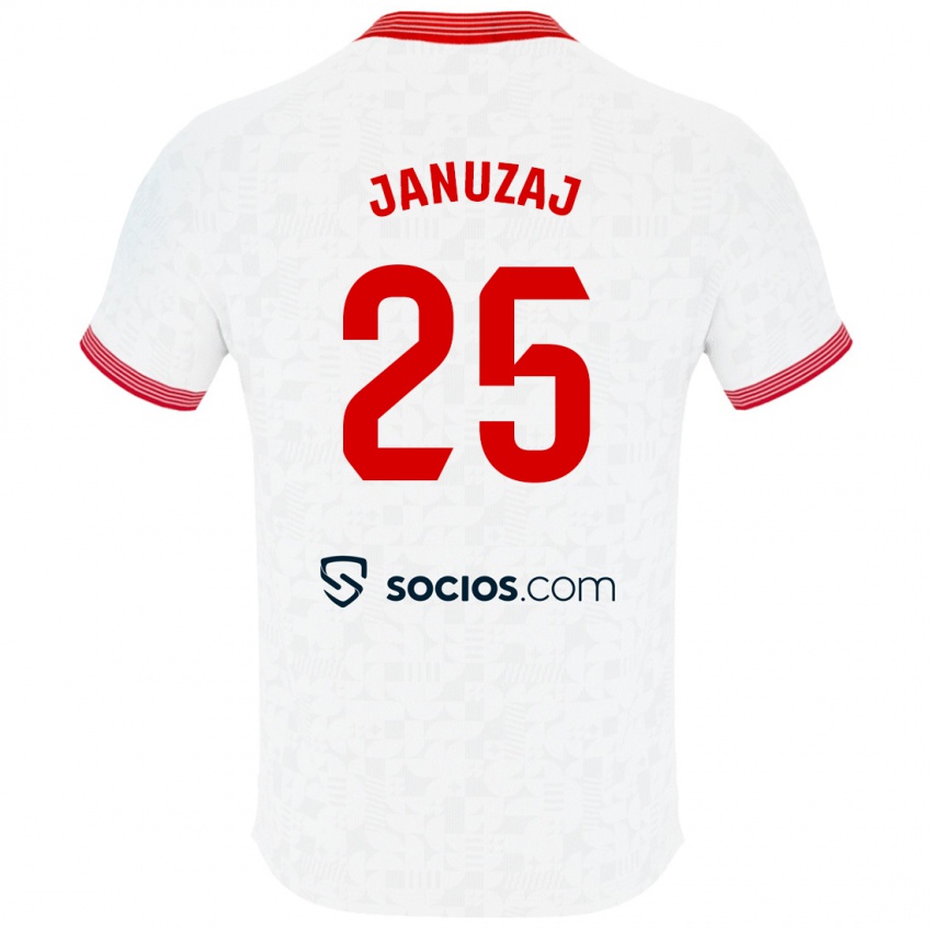 Gyermek Adnan Januzaj #25 Fehér Hazai Jersey 2023/24 Mez Póló Ing