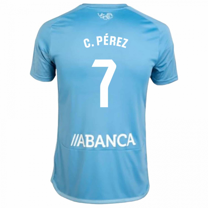 Gyermek Carles Perez #7 Kék Hazai Jersey 2023/24 Mez Póló Ing