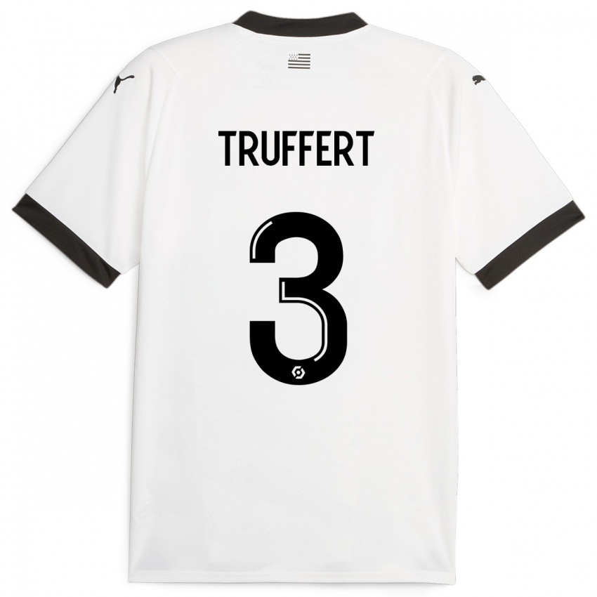 Gyermek Adrien Truffert #3 Fehér Idegenbeli Jersey 2023/24 Mez Póló Ing