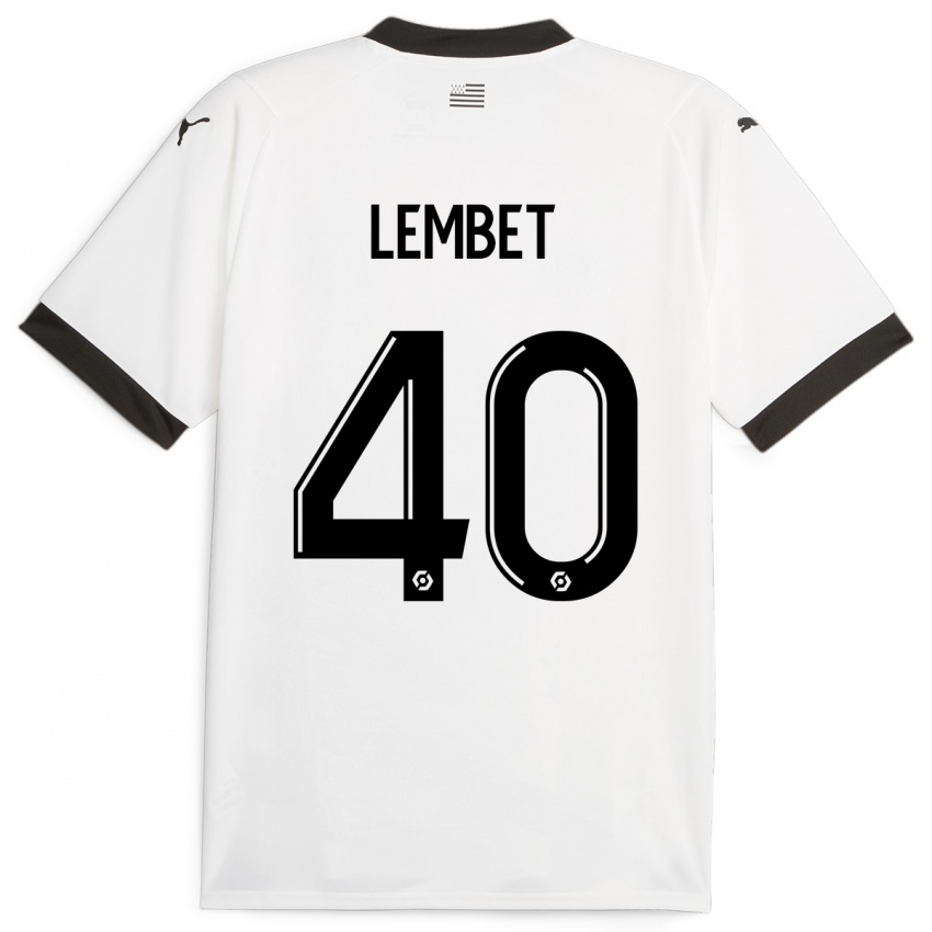 Gyermek Geoffrey Lembet #40 Fehér Idegenbeli Jersey 2023/24 Mez Póló Ing