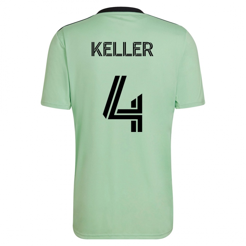Gyermek Kipp Keller #4 Világos Zöld Idegenbeli Jersey 2023/24 Mez Póló Ing