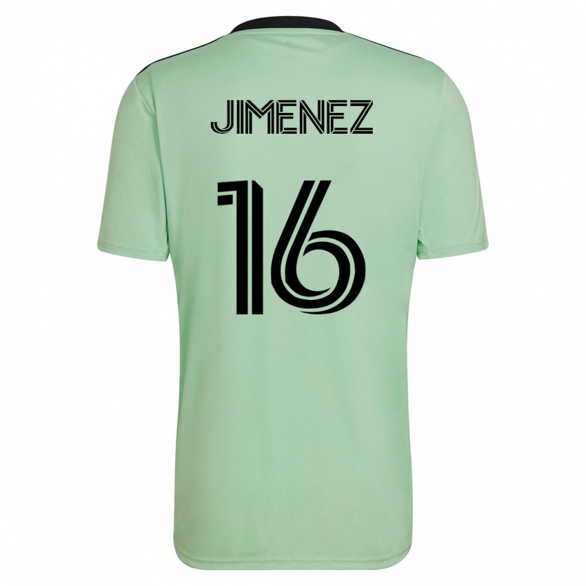 Gyermek Héctor Jiménez #16 Világos Zöld Idegenbeli Jersey 2023/24 Mez Póló Ing