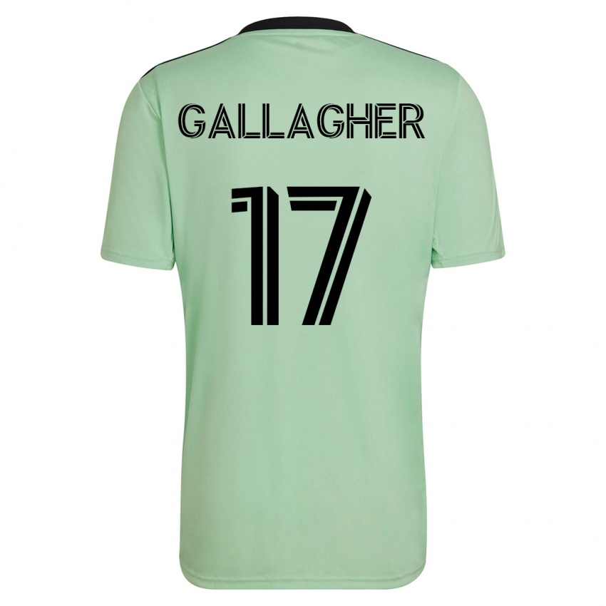 Gyermek Jon Gallagher #17 Világos Zöld Idegenbeli Jersey 2023/24 Mez Póló Ing