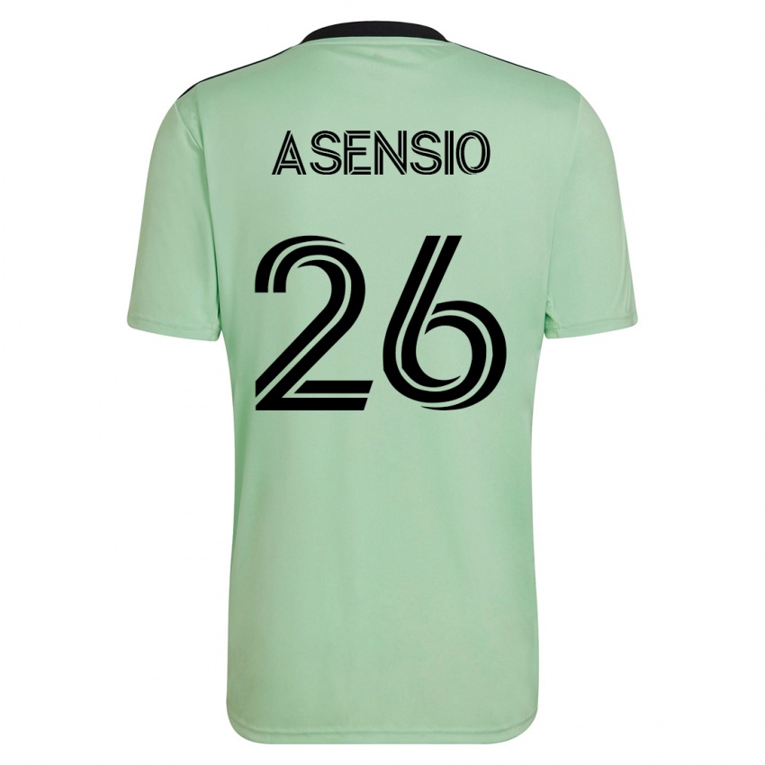 Gyermek Charlie Asensio #26 Világos Zöld Idegenbeli Jersey 2023/24 Mez Póló Ing