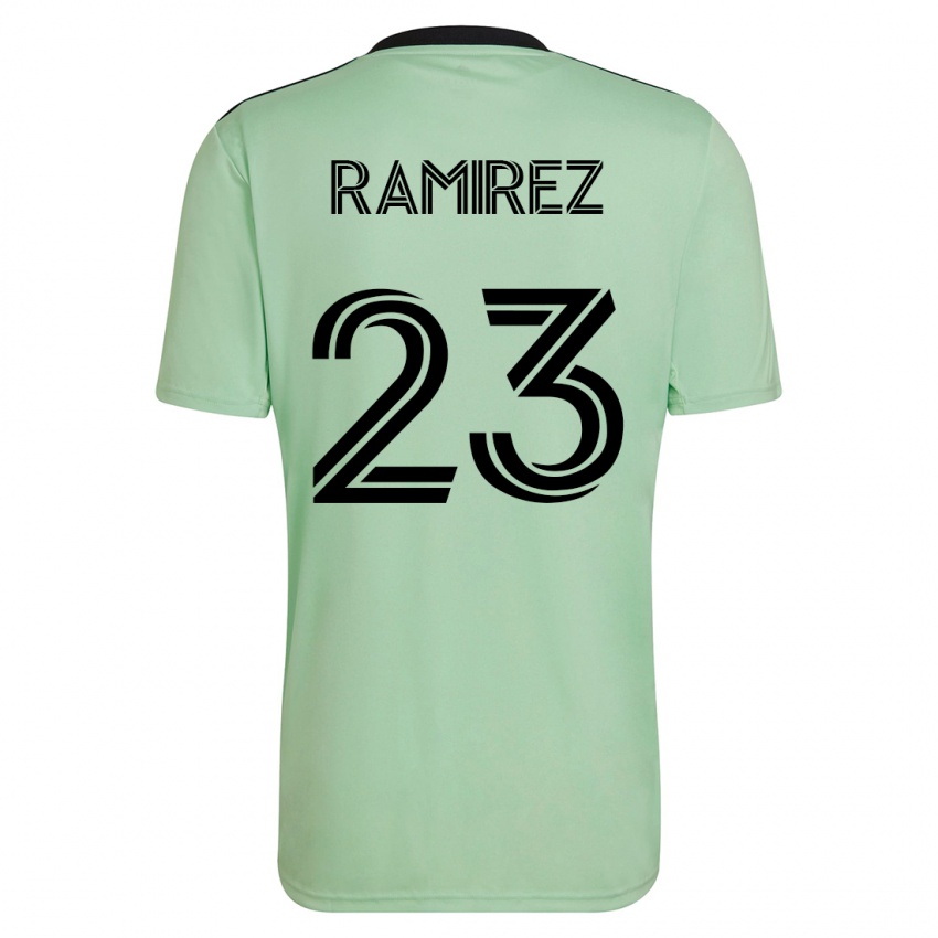 Gyermek Alonso Ramírez #23 Világos Zöld Idegenbeli Jersey 2023/24 Mez Póló Ing