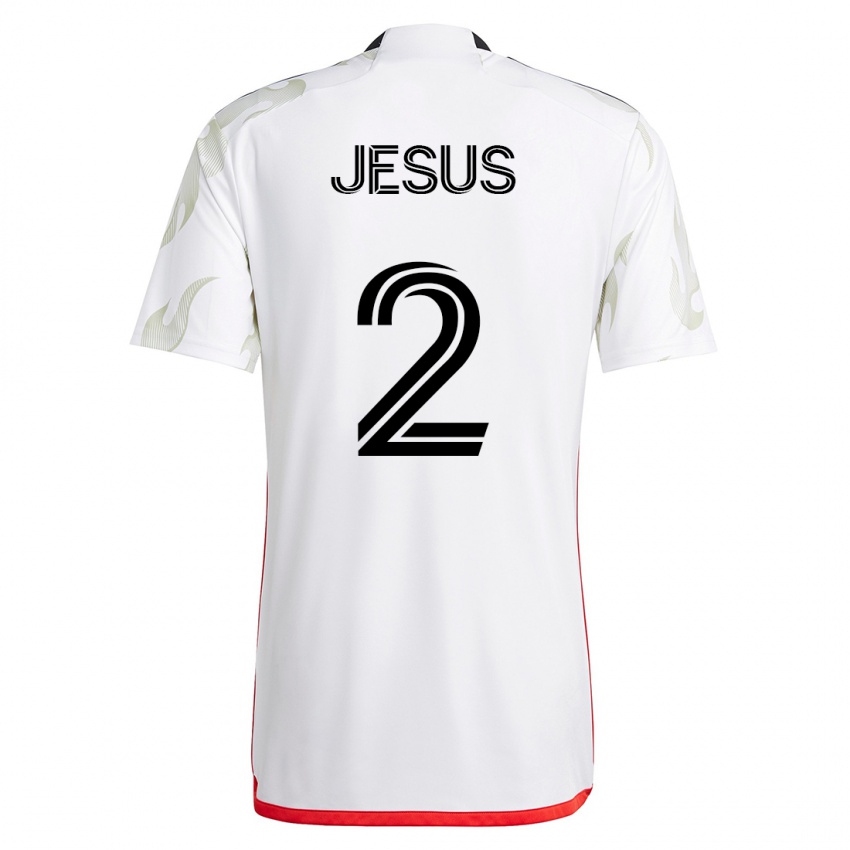 Gyermek Geovane Jesus #2 Fehér Idegenbeli Jersey 2023/24 Mez Póló Ing