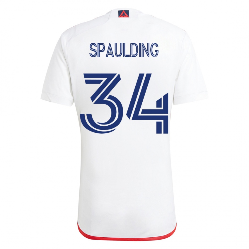 Gyermek Ryan Spaulding #34 Fehér Piros Idegenbeli Jersey 2023/24 Mez Póló Ing