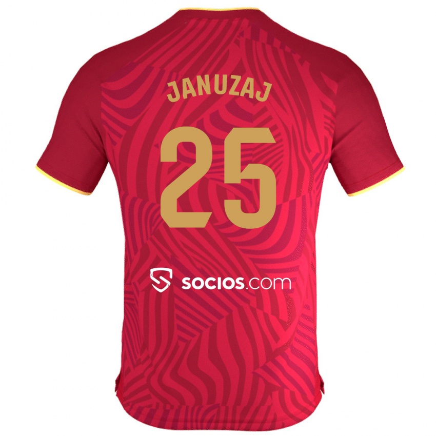 Gyermek Adnan Januzaj #25 Piros Idegenbeli Jersey 2023/24 Mez Póló Ing