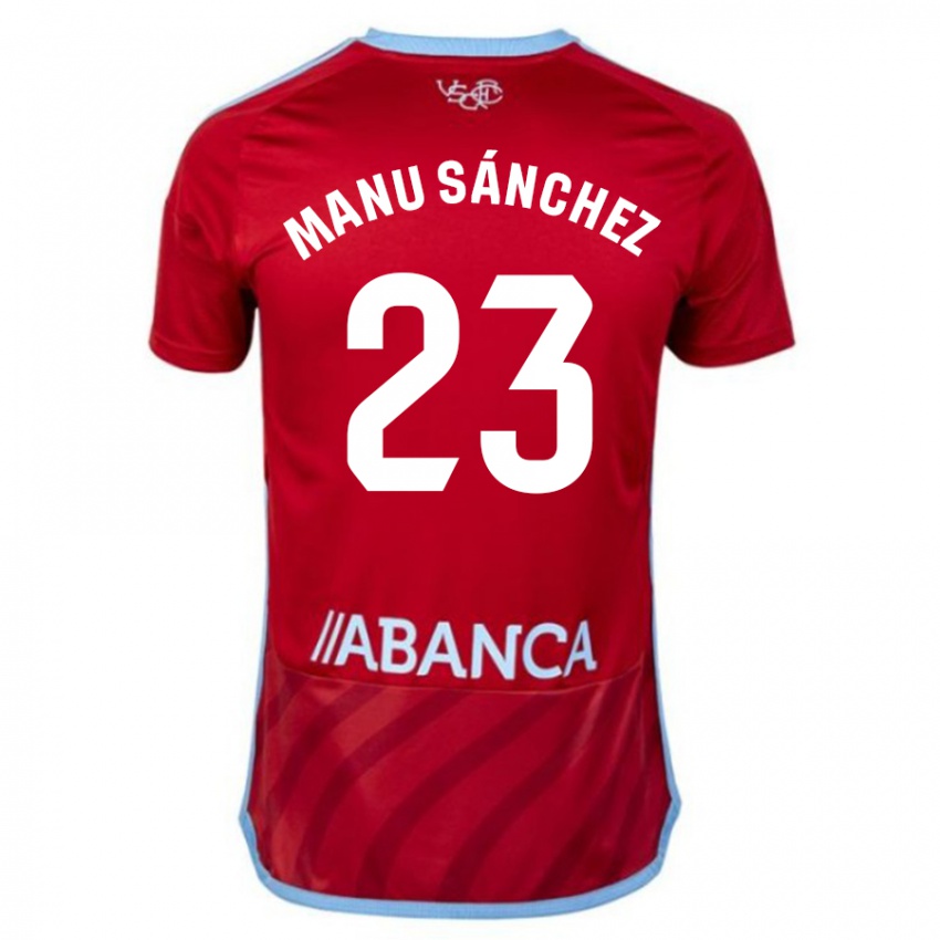 Gyermek Manu Sanchez #23 Piros Idegenbeli Jersey 2023/24 Mez Póló Ing