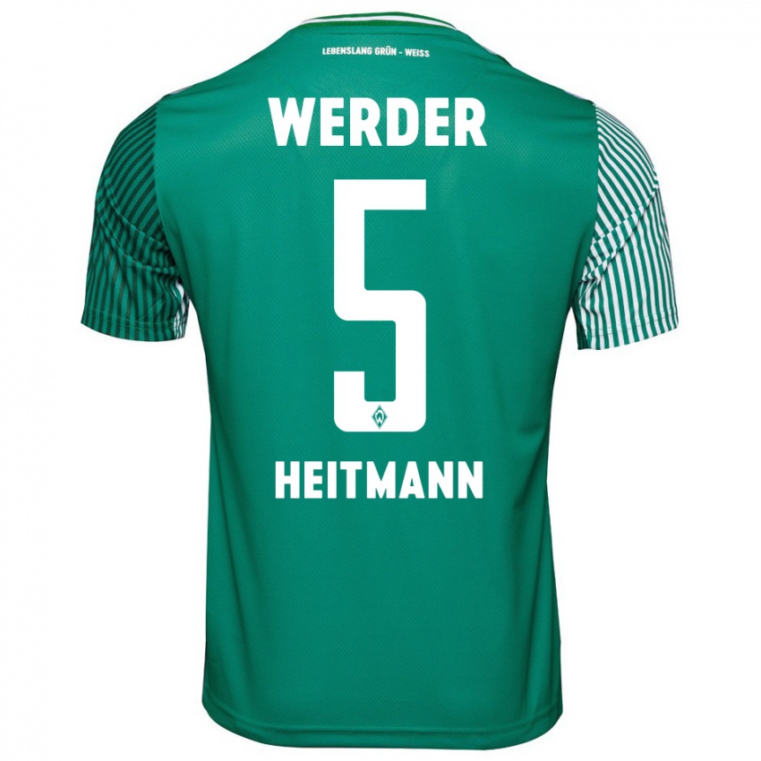 Férfi Mats Heitmann #5 Zöld Hazai Jersey 2023/24 Mez Póló Ing
