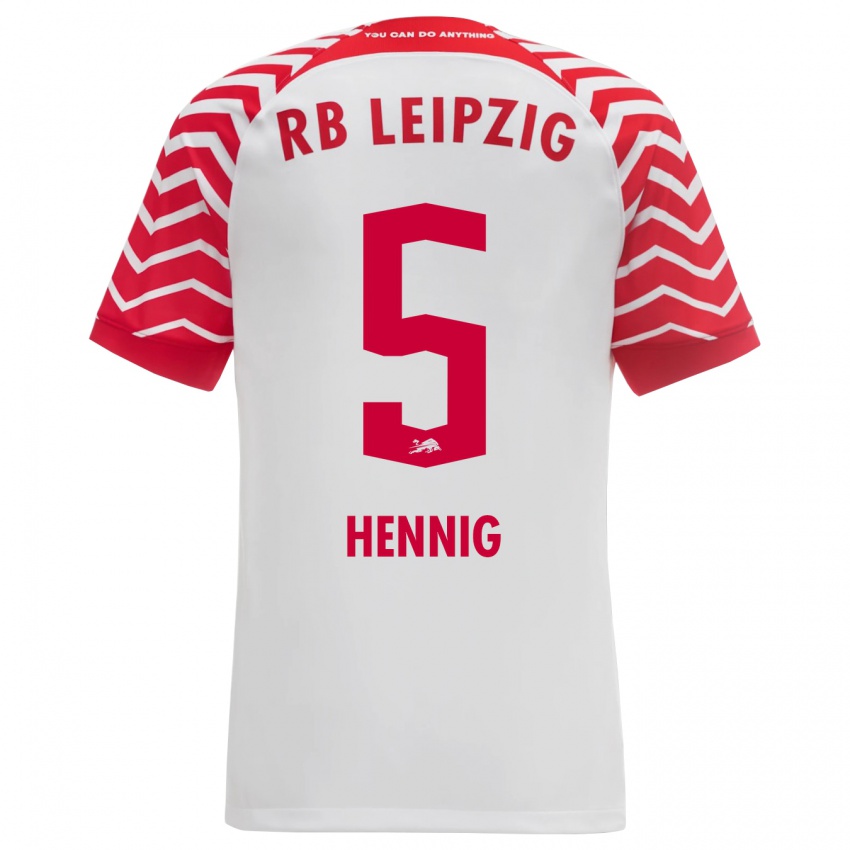 Férfi Lenny Hennig #5 Fehér Hazai Jersey 2023/24 Mez Póló Ing