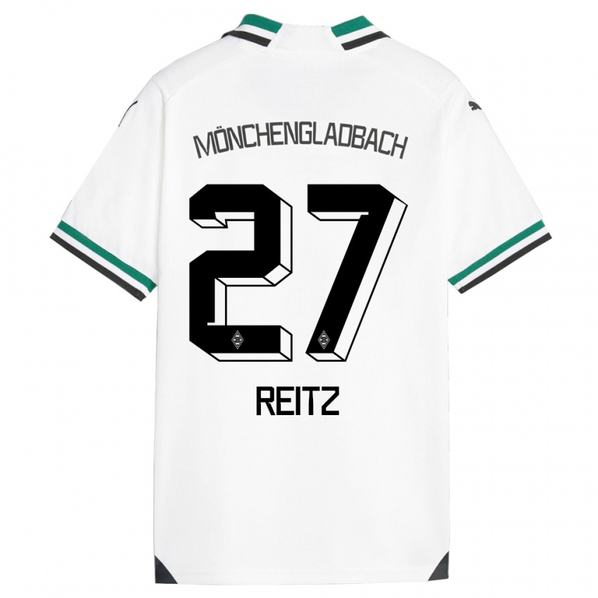Férfi Rocco Reitz #27 Fehér Zöld Hazai Jersey 2023/24 Mez Póló Ing