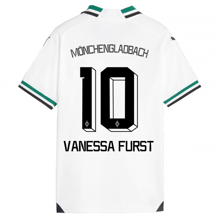 Férfi Vanessa Fürst #10 Fehér Zöld Hazai Jersey 2023/24 Mez Póló Ing