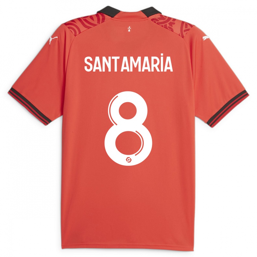 Férfi Baptiste Santamaria #8 Piros Hazai Jersey 2023/24 Mez Póló Ing