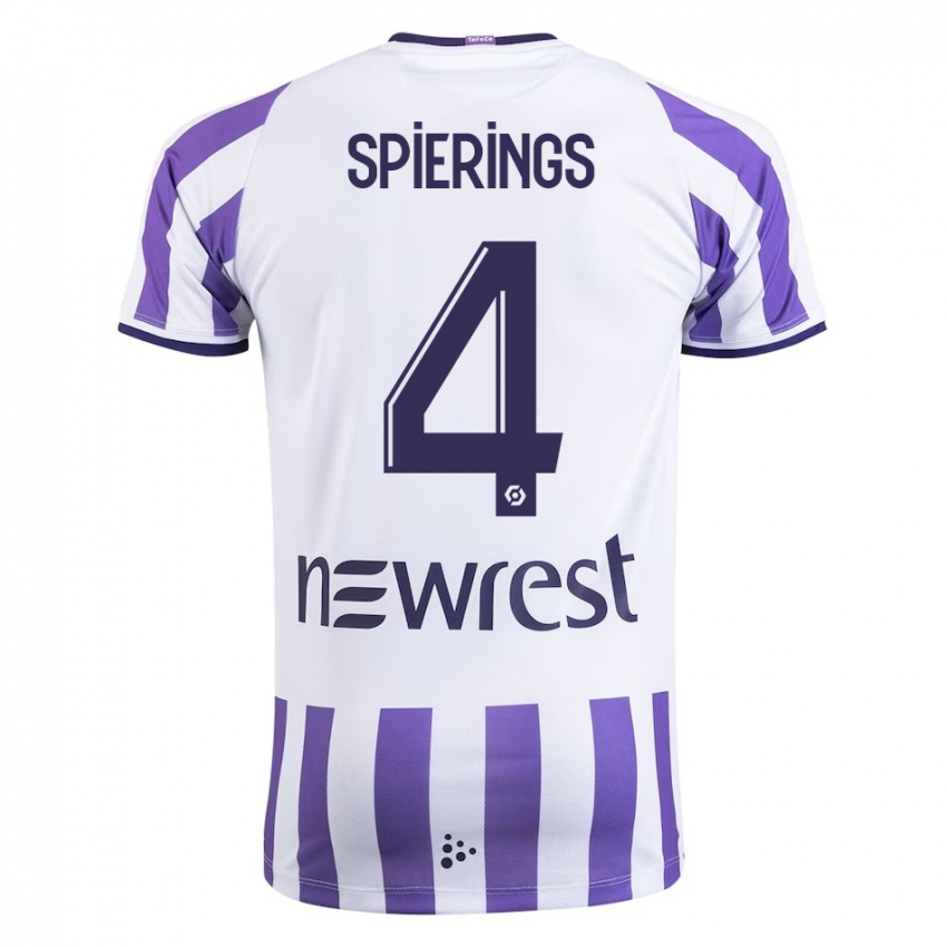 Férfi Stijn Spierings #4 Fehér Hazai Jersey 2023/24 Mez Póló Ing