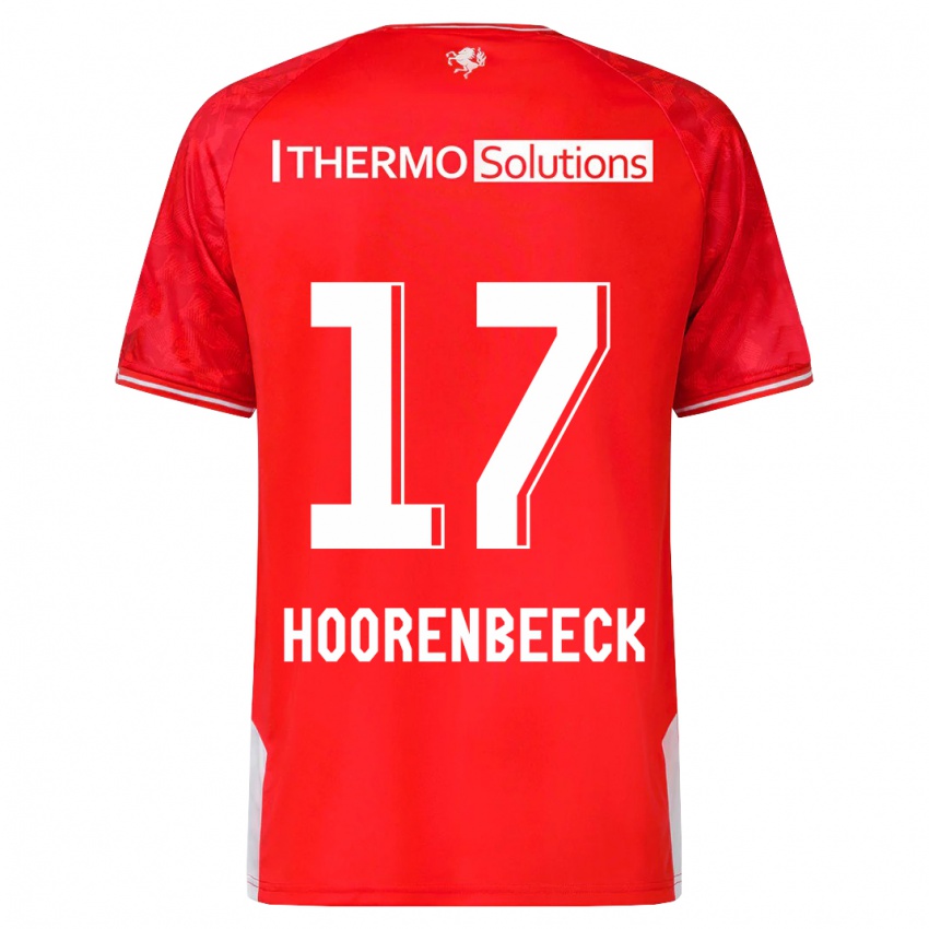 Férfi Alec Van Hoorenbeeck #17 Piros Hazai Jersey 2023/24 Mez Póló Ing