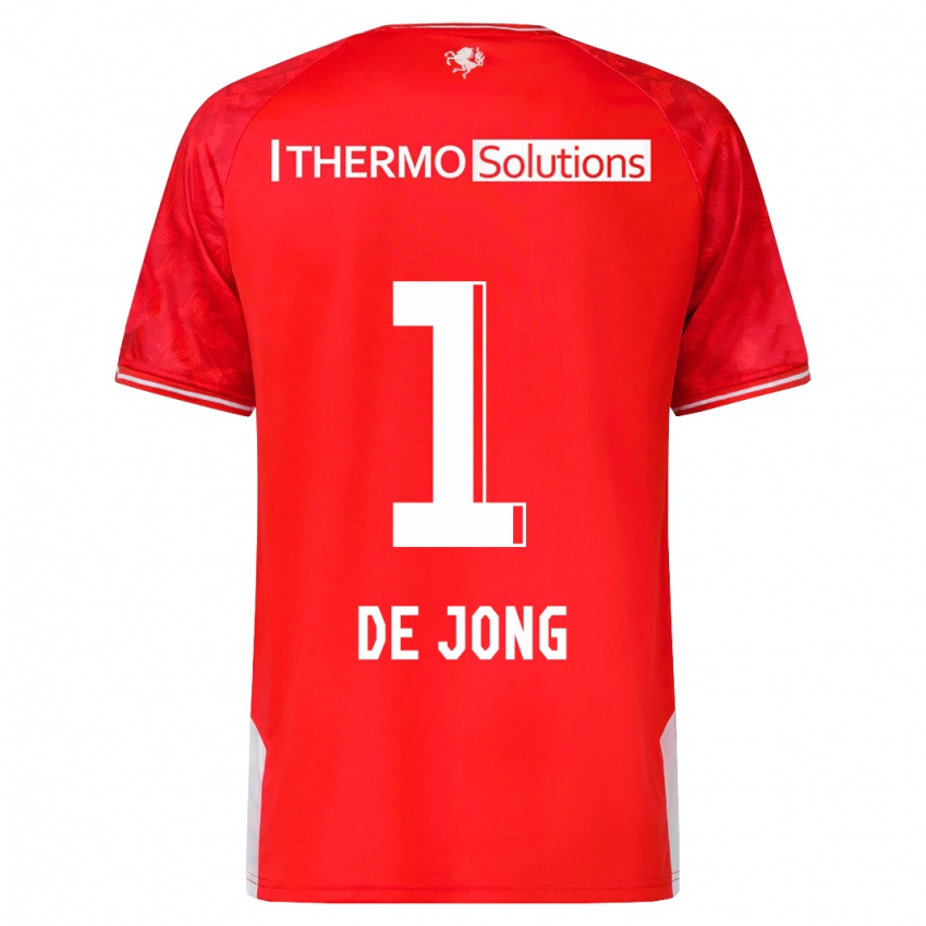 Férfi Danielle De Jong #1 Piros Hazai Jersey 2023/24 Mez Póló Ing